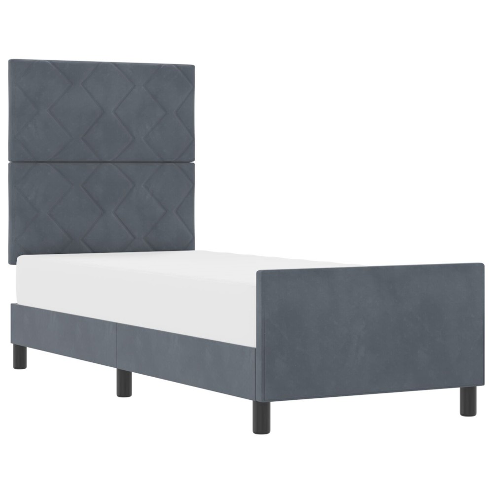 vidaXL Cadru de pat cu headboard Gri închis 80 x 200 cm Catifea