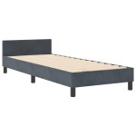 vidaXL Cadru de pat cu headboard Gri închis 80 x 200 cm Catifea