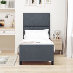vidaXL Cadru de pat cu headboard Gri închis 80 x 200 cm Catifea