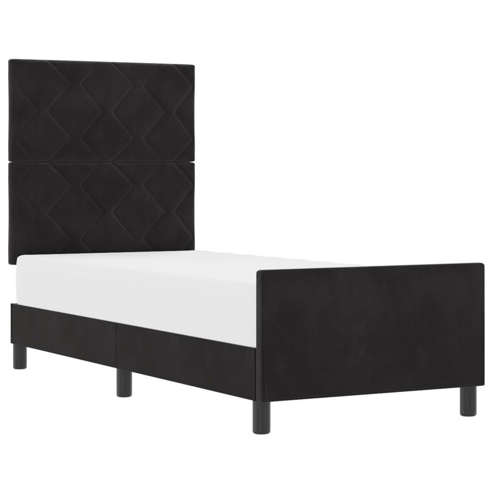 vidaXL Cadru de pat cu headboard Negru 80 x 200 cm Catifea