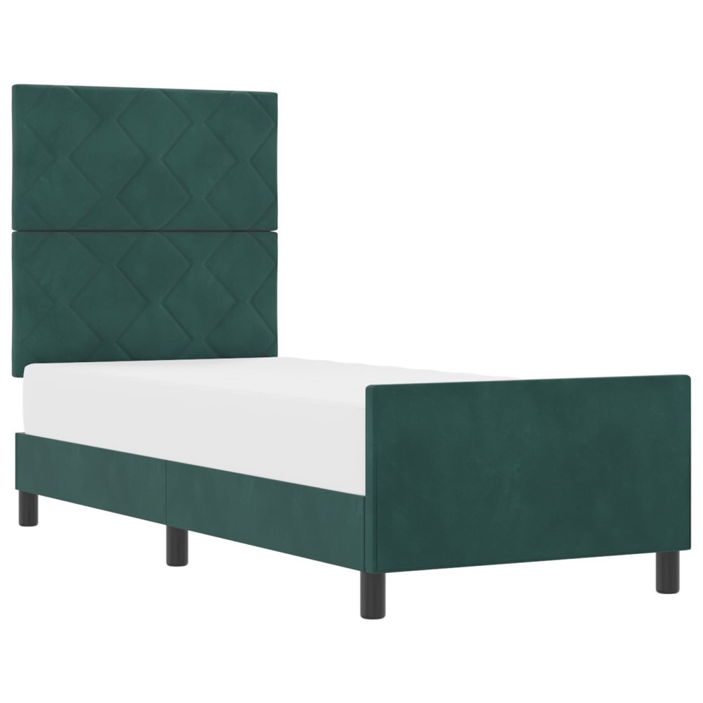 vidaXL Cadru de pat cu headboard Verde închis 80 x 200 cm Catifea