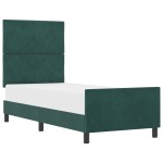 vidaXL Cadru de pat cu headboard Verde închis 80 x 200 cm Catifea vidaXL Cadru de pat cu headboard Verde închis 80 x 200 cm Catifea