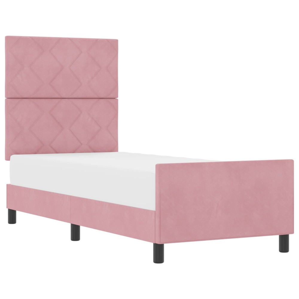 vidaXL Cadru de pat cu headboard Roz 80 x 200 cm Catifea