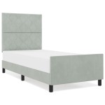 vidaXL Cadru de pat cu headboard Gri deschis 100 x 200 cm Catifea vidaXL Cadru de pat cu headboard Gri deschis 100 x 200 cm Catifea
