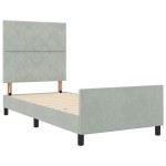vidaXL Cadru de pat cu headboard Gri deschis 100 x 200 cm Catifea vidaXL Cadru de pat cu headboard Gri deschis 100 x 200 cm Catifea