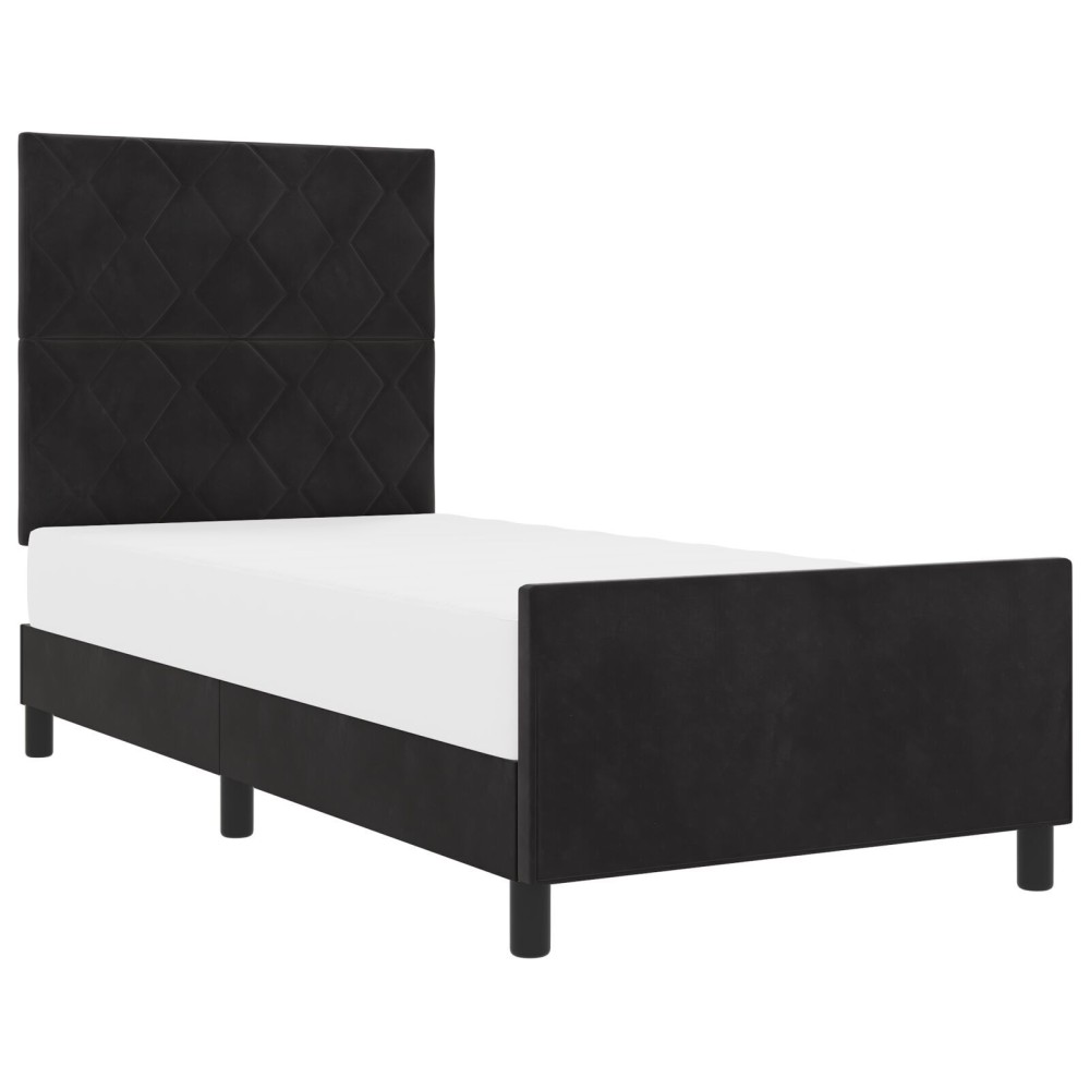 vidaXL Cadru de pat cu headboard Negru 100 x 200 cm Catifea