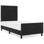 vidaXL Cadru de pat cu headboard Negru 100 x 200 cm Catifea vidaXL Cadru de pat cu headboard Negru 100 x 200 cm Catifea