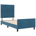 vidaXL Cadru de pat cu headboard Albastru închis 100 x 200 cm Catifea vidaXL Cadru de pat cu headboard Albastru închis 100 x 200 cm Catifea