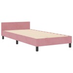 vidaXL Cadru de pat cu headboard Roz 100 x 200 cm Catifea