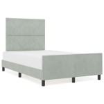 vidaXL Cadru de pat cu headboard Gri deschis 120 x 190 cm Catifea vidaXL Cadru de pat cu headboard Gri deschis 120 x 190 cm Catifea