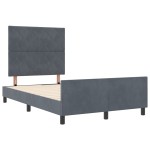vidaXL Cadru de pat cu headboard Gri închis 120 x 190 cm Catifea vidaXL Cadru de pat cu headboard Gri închis 120 x 190 cm Catifea
