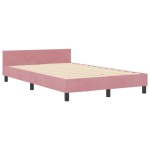 vidaXL Cadru de pat cu headboard Roz 120 x 190 cm Catifea vidaXL Cadru de pat cu headboard Roz 120 x 190 cm Catifea