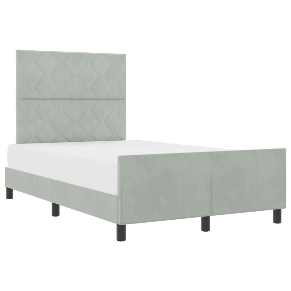vidaXL Cadru de pat cu headboard Gri deschis 120 x 200 cm Catifea