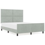 vidaXL Cadru de pat cu headboard Gri deschis 140 x 190 cm Catifea vidaXL Cadru de pat cu headboard Gri deschis 140 x 190 cm Catifea