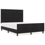 vidaXL Cadru de pat cu headboard Negru 140 x 190 cm Catifea vidaXL Cadru de pat cu headboard Negru 140 x 190 cm Catifea