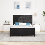 vidaXL Cadru de pat cu headboard Negru 140 x 190 cm Catifea vidaXL Cadru de pat cu headboard Negru 140 x 190 cm Catifea
