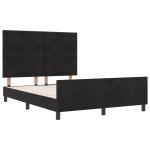 vidaXL Cadru de pat cu headboard Negru 140 x 190 cm Catifea vidaXL Cadru de pat cu headboard Negru 140 x 190 cm Catifea