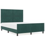 vidaXL Cadru de pat cu headboard Verde închis 140 x 190 cm Catifea vidaXL Cadru de pat cu headboard Verde închis 140 x 190 cm Catifea