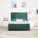 vidaXL Cadru de pat cu headboard Verde închis 140 x 190 cm Catifea vidaXL Cadru de pat cu headboard Verde închis 140 x 190 cm Catifea