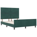 vidaXL Cadru de pat cu headboard Verde închis 140 x 190 cm Catifea vidaXL Cadru de pat cu headboard Verde închis 140 x 190 cm Catifea