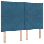 vidaXL Cadru de pat cu headboard Albastru închis 140 x 190 cm Catifea vidaXL Cadru de pat cu headboard Albastru închis 140 x 190 cm Catifea