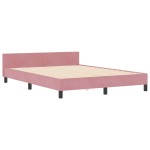 vidaXL Cadru de pat cu headboard Roz 140 x 190 cm Catifea
