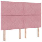 vidaXL Cadru de pat cu headboard Roz 140 x 190 cm Catifea