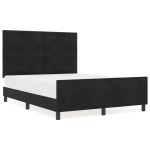 vidaXL Cadru de pat cu headboard Negru 140 x 200 cm Catifea vidaXL Cadru de pat cu headboard Negru 140 x 200 cm Catifea