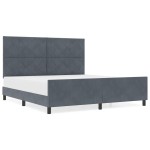 vidaXL Cadru de pat cu headboard Gri închis 180 x 200 cm Catifea vidaXL Cadru de pat cu headboard Gri închis 180 x 200 cm Catifea