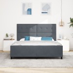 vidaXL Cadru de pat cu headboard Gri închis 180 x 200 cm Catifea vidaXL Cadru de pat cu headboard Gri închis 180 x 200 cm Catifea