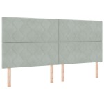 vidaXL Cadru de pat cu headboard Gri deschis 200 x 200 cm Catifea vidaXL Cadru de pat cu headboard Gri deschis 200 x 200 cm Catifea