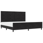 vidaXL Cadru de pat cu headboard Negru 200 x 200 cm Catifea vidaXL Cadru de pat cu headboard Negru 200 x 200 cm Catifea