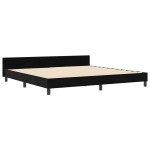 vidaXL Cadru de pat cu headboard Negru 200 x 200 cm Catifea vidaXL Cadru de pat cu headboard Negru 200 x 200 cm Catifea