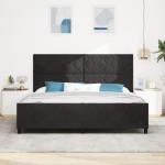 vidaXL Cadru de pat cu headboard Negru 200 x 200 cm Catifea vidaXL Cadru de pat cu headboard Negru 200 x 200 cm Catifea