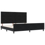 vidaXL Cadru de pat cu headboard Negru 200 x 200 cm Catifea vidaXL Cadru de pat cu headboard Negru 200 x 200 cm Catifea