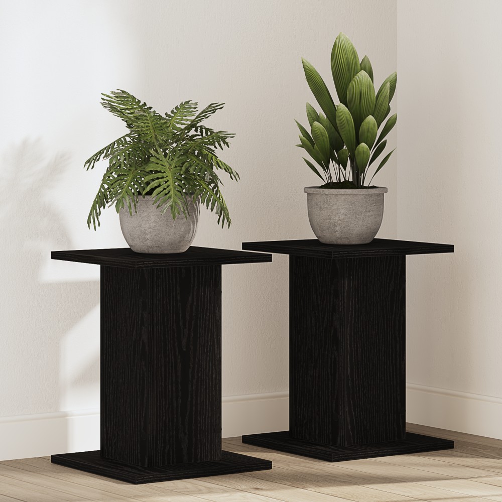 vidaXL Suport plante, 2 buc., stejar negru, 30x30x40 cm lemn prelucrat