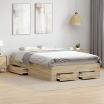 vidaXL Cadru de pat Maro 120 x 200 cm Lemn compozit vidaXL Cadru de pat Maro 120 x 200 cm Lemn compozit