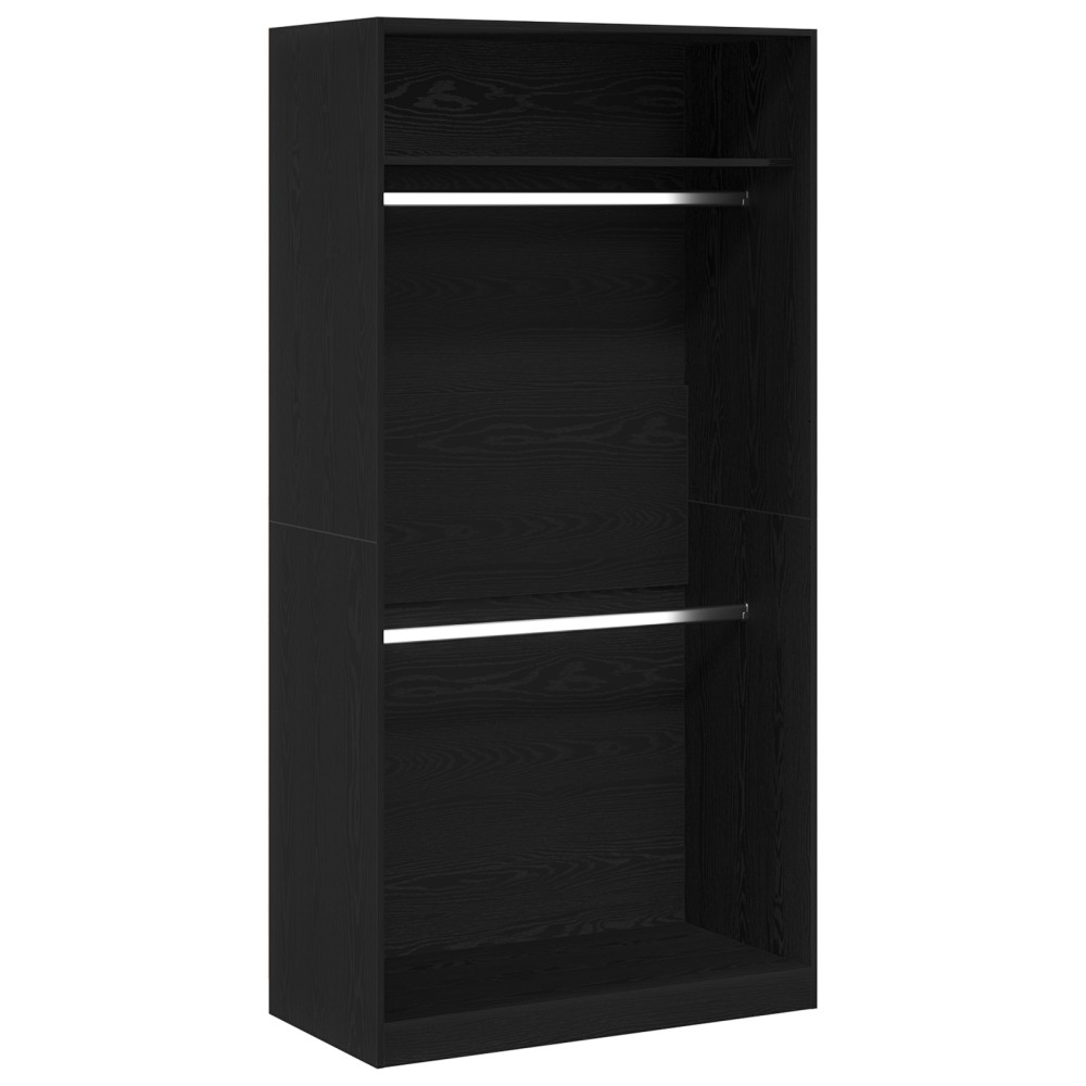 vidaXL Dulap Negru din Stejar - 100 x 50 x 200 cm, din lemn prelucrat