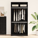 vidaXL Dulap Negru din Stejar - 100 x 50 x 200 cm, din lemn prelucrat vidaXL Dulap Negru din Stejar - 100 x 50 x 200 cm, din lemn prelucrat