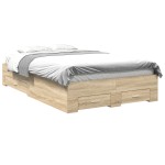 vidaXL Cadru de pat Maro 120 x 190 cm Lemn compozit vidaXL Cadru de pat Maro 120 x 190 cm Lemn compozit