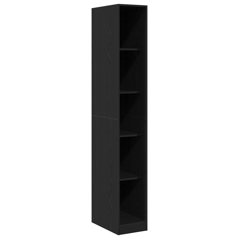 vidaXL Dulap Negru din Stejar - 30 x 50 x 200 cm, din lemn ingineresc.