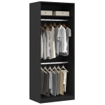 vidaXL Dulap din stejar negru - 80 x 50 x 200 cm, făcut din lemn durabil vidaXL Dulap din stejar negru - 80 x 50 x 200 cm, făcut din lemn durabil