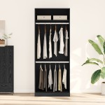 vidaXL Dulap din stejar negru - 80 x 50 x 200 cm, făcut din lemn durabil vidaXL Dulap din stejar negru - 80 x 50 x 200 cm, făcut din lemn durabil