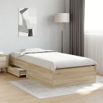 vidaXL Cadru de pat Maro 90 x 190 cm Lemn compozit vidaXL Cadru de pat Maro 90 x 190 cm Lemn compozit
