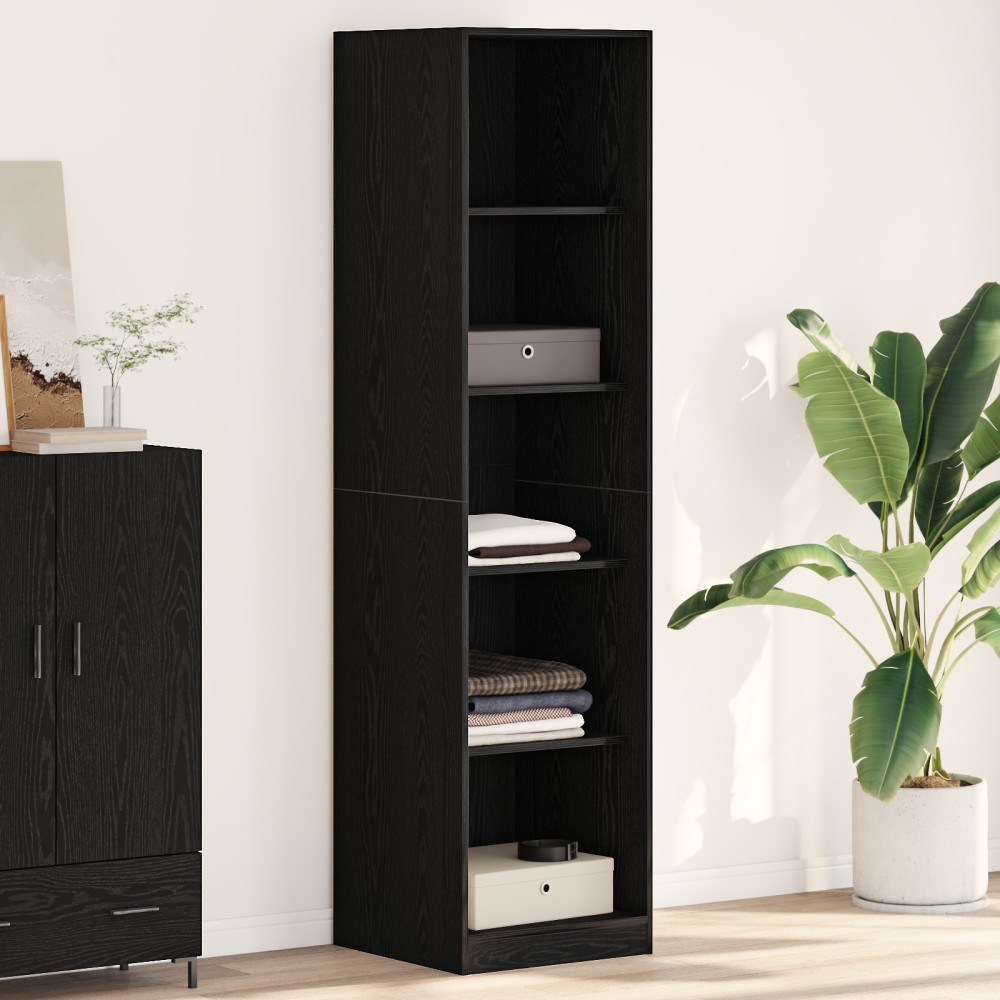 Dulap Negru Stejar 50x50x200 cm din Lemn Ingineresc de la vidaXL