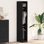 vidaXL Sifonier Negru Stejar 30 x 50 x 200 cm - făcut din lemn prelucrat.