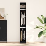 vidaXL Sifonier Negru Stejar 30 x 50 x 200 cm - făcut din lemn prelucrat.