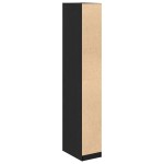 vidaXL Sifonier Negru Stejar 30 x 50 x 200 cm - făcut din lemn prelucrat.