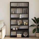 vidaXL Raft pentru cărți 2 pcs Stejar negru 100 x 33 x 187.5 cm vidaXL Raft pentru cărți 2 pcs Stejar negru 100 x 33 x 187.5 cm