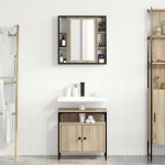 vidaXL Set de 2 dulapuri pentru baie din stejar din lemn ingineresc vidaXL Set de 2 dulapuri pentru baie din stejar din lemn ingineresc